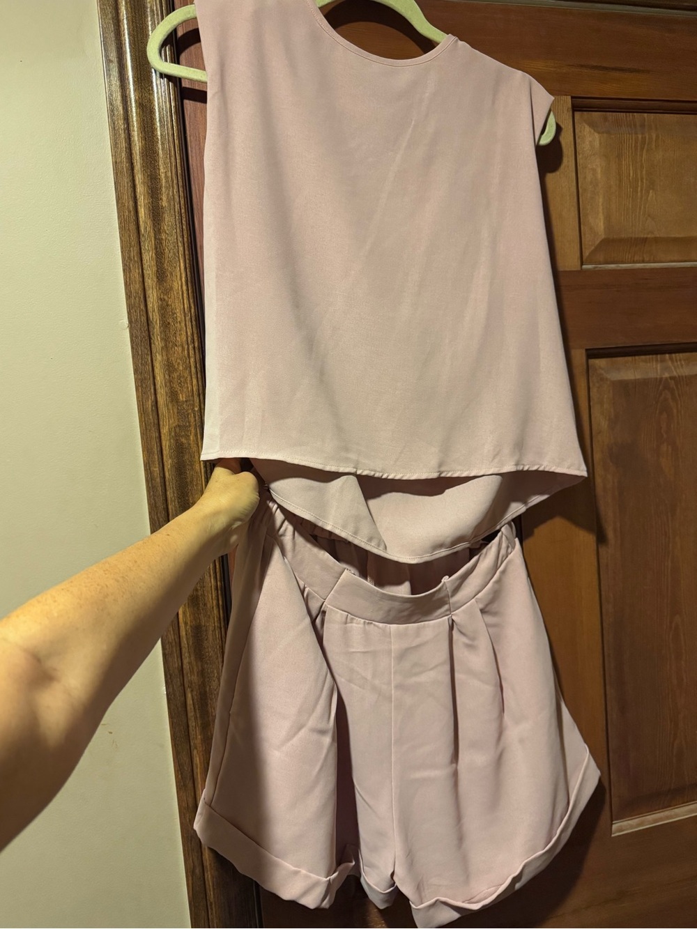 SHEIN Light Pink Sleeveless Two-Piece Pajama Set